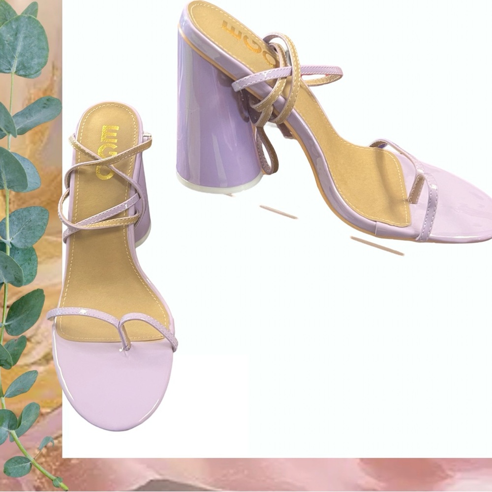 Lilac SIZE 8 Chunky Heel Lace Up Heels by EGO